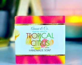 Tropical Citrus | Handmade Soap | Shea Butter Soap | Natural Soap | Vegan Soap | Monkey Farts | Black Own | Self Care Gift  | Mothers Day