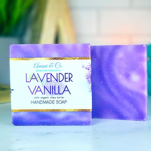 Lavender Vanilla Shea Butter Soap Handmade Soap Moisturizing Soap Natural Bath Soap Mothers Day image 2