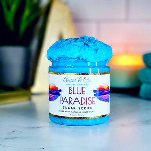 Blue Paradise Sugar Scrub | Body Scrub | Sea Salt Scrub | Exfoliating Scrub | Handmade Scrub  | Black Owned Business