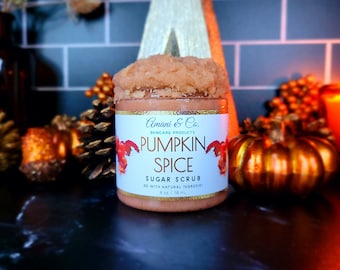 Pumpkin Spice Sugar Scrub | Body Scrub | Exfoliating Scrub | Handmade Sugar Scrub | Sensitive Skin