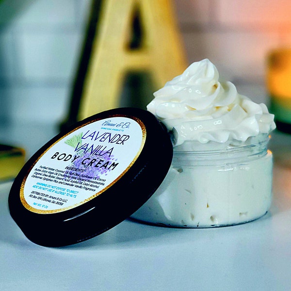 Lavender Vanilla Butter Cream | Whipped Body Butter | Organic Body Butter | Natural Skincare | Bath and Body | Moisturizer Cream