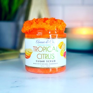 Tropical Citrus Sugar Scrub | Sugar Body Scrub | Natural Exfoliating Scrub | Handmade Scrub  | Black Owned Business