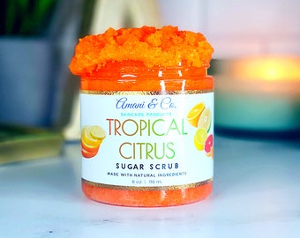 Tropical Citrus Sugar Scrub | Sugar Body Scrub | Natural Exfoliating Scrub | Handmade Scrub  | Black Owned Business