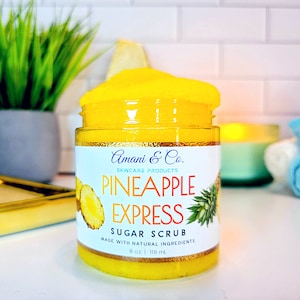 Pineapple Body Scrub | Exfoliating Sugar Scrub | Natural Skincare | | Sensitive Skin | Black Owned Business | Gift For Her | Self Care Gift