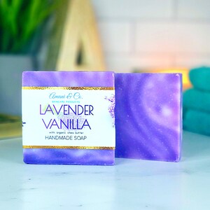 Lavender Vanilla Shea Butter Soap Handmade Soap Moisturizing Soap Natural Bath Soap Mothers Day image 8