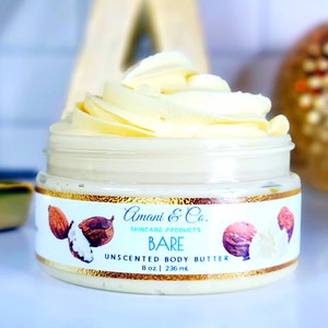 Unscented Shea Body Butter | Whipped Body Butter | Organic Body Butter | Natural Skincare | Black Owned Business