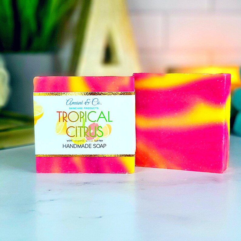 Tropical Citrus Handmade Soap Shea Butter Soap Natural Soap Vegan Soap Monkey Farts Black Own Self Care Gift Mothers Day image 7
