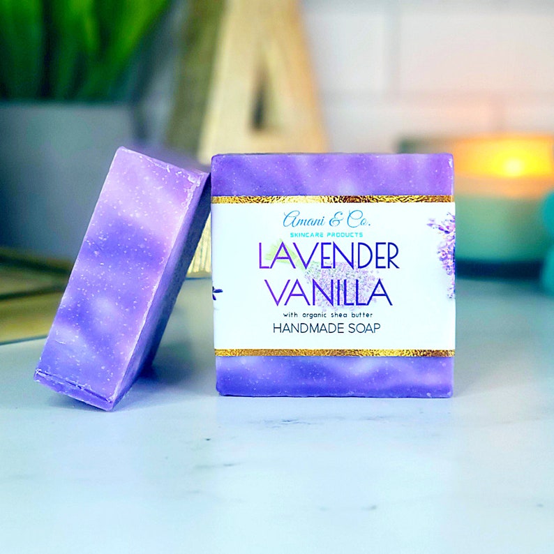 Lavender Vanilla Shea Butter Soap Handmade Soap Moisturizing Soap Natural Bath Soap Mothers Day image 5