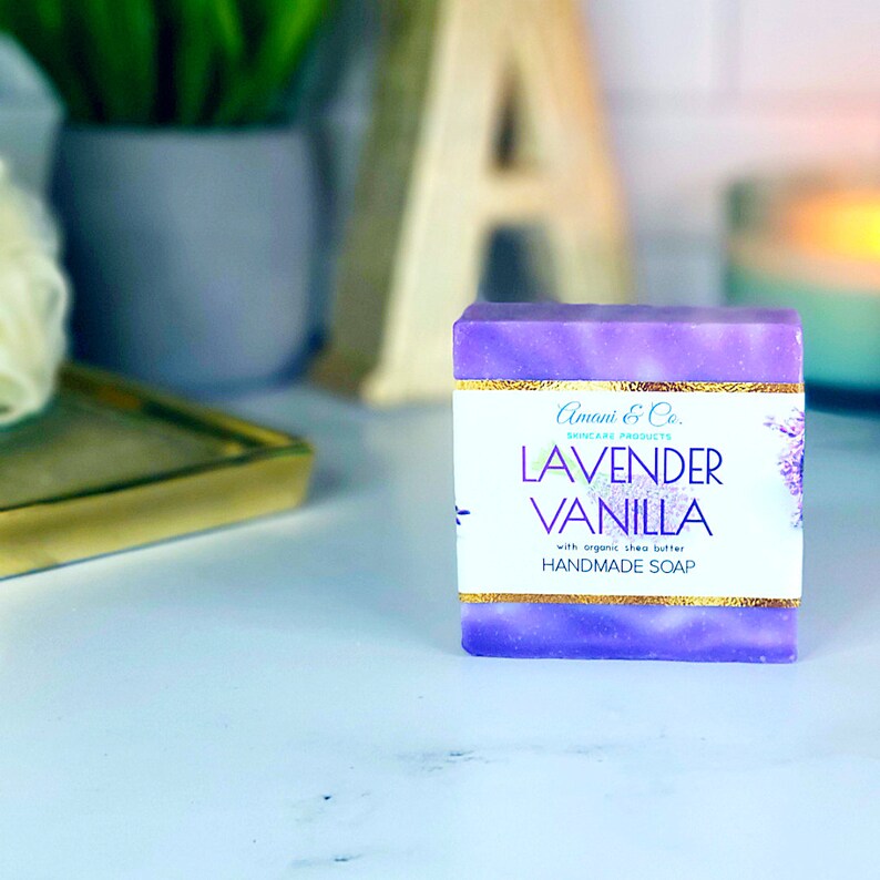 Lavender Vanilla Shea Butter Soap Handmade Soap Moisturizing Soap Natural Bath Soap Mothers Day image 6