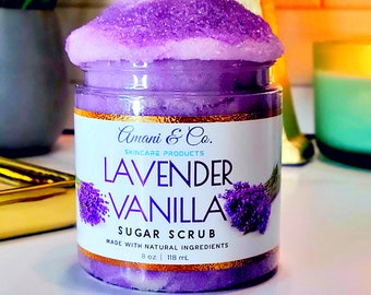 Lavender Vanilla Sugar Scrub | Lavender Body Scrub | Exfoliating Scrub | Handmade Sugar Scrub | Sensitive Skin