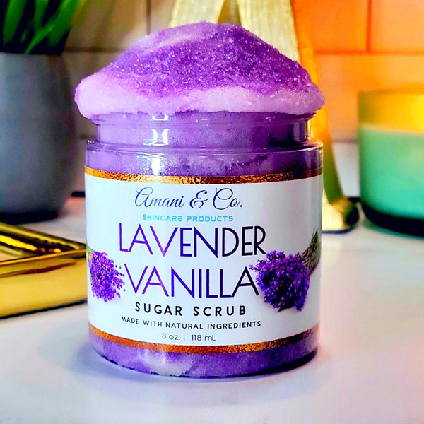 Lavender Vanilla Sugar Scrub | Lavender Body Scrub | Exfoliating Scrub | Handmade Sugar Scrub | Sensitive Skin