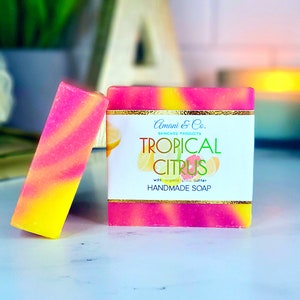 Tropical Citrus Handmade Soap Shea Butter Soap Natural Soap Vegan Soap Monkey Farts Black Own Self Care Gift Mothers Day image 9