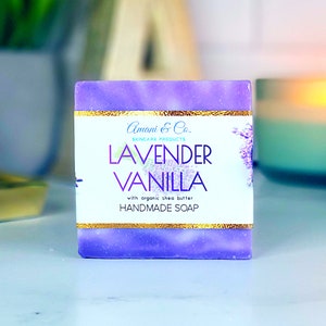 Lavender Vanilla Shea Butter Soap | Handmade Soap | Moisturizing Soap | Natural Bath Soap  | Mothers Day