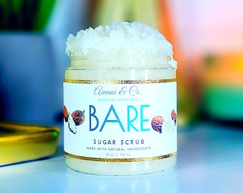 Exfoliante corporal de azúcar sin perfume: exfoliante corporal artesanal para pieles sensibles