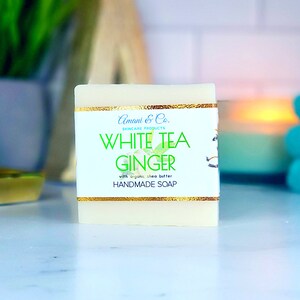 White Tea Ginger Shea Butter Soap | Handmade Bar Soap | Natural Handcrafted Soap |  Bath Soap | Self Care |  Juneteenth