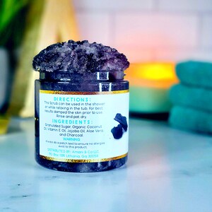 Charcoal Aloe Vera Sugar Scrub Fresh and Clean Unisex Body Scrub Self Care For Him For Her Mothers Day image 4