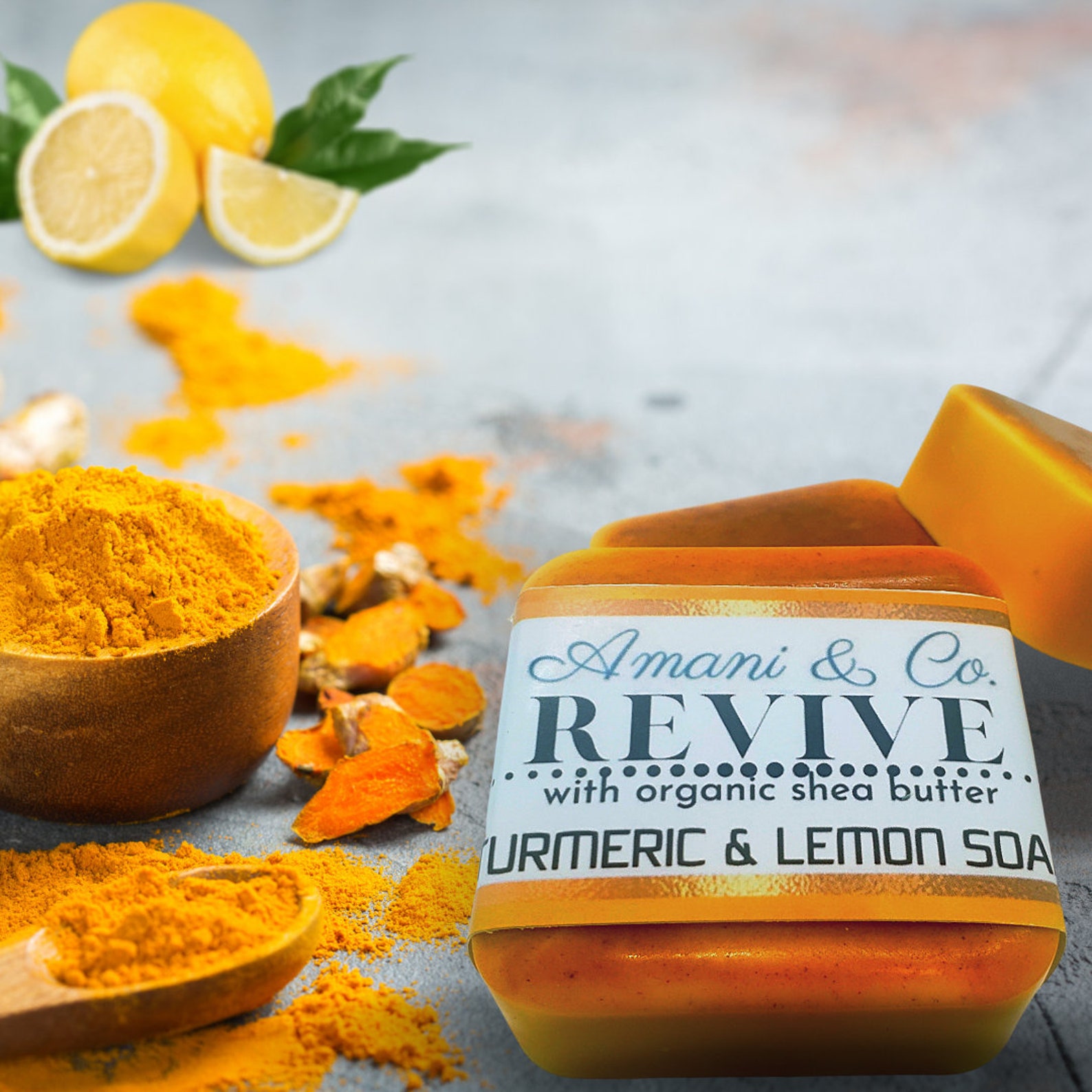 Turmeric Lemon Shea Butter Soap Handmade Natural Bar Soap Etsy