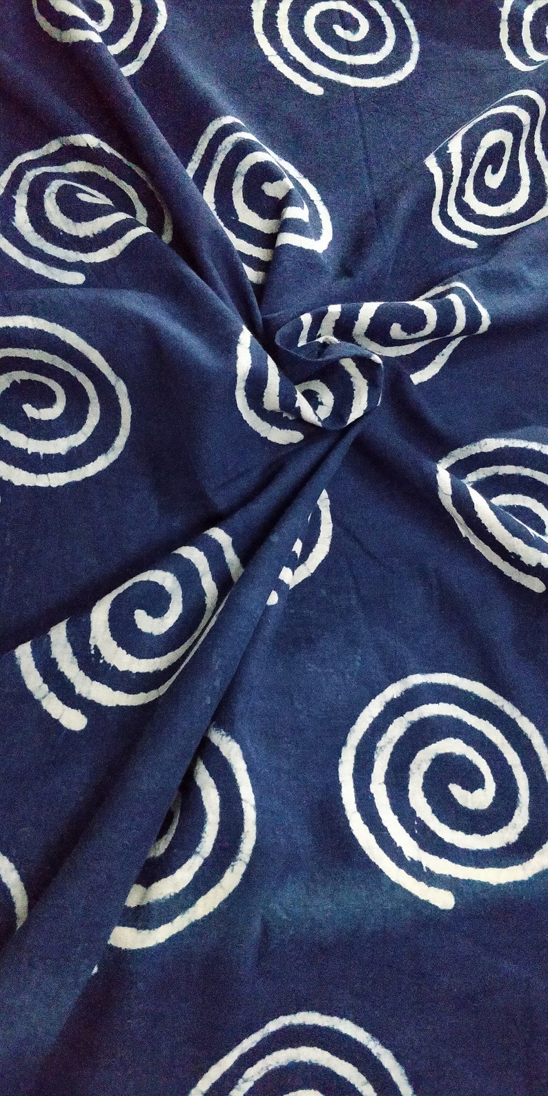By The Yard Indigo Blue Bird Print Cotton Fabric dress,Table cloth curtains fabric Indian Hand Block Printed Natural Vegetable Dye Fabric