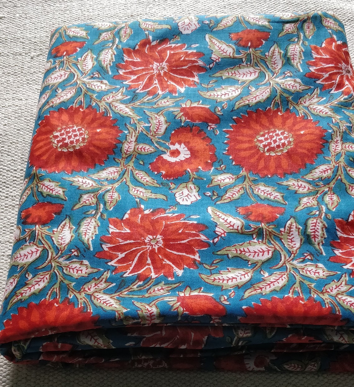 Sanganeri Block Print Fabrics of Rajasthan 4 Colors | Etsy