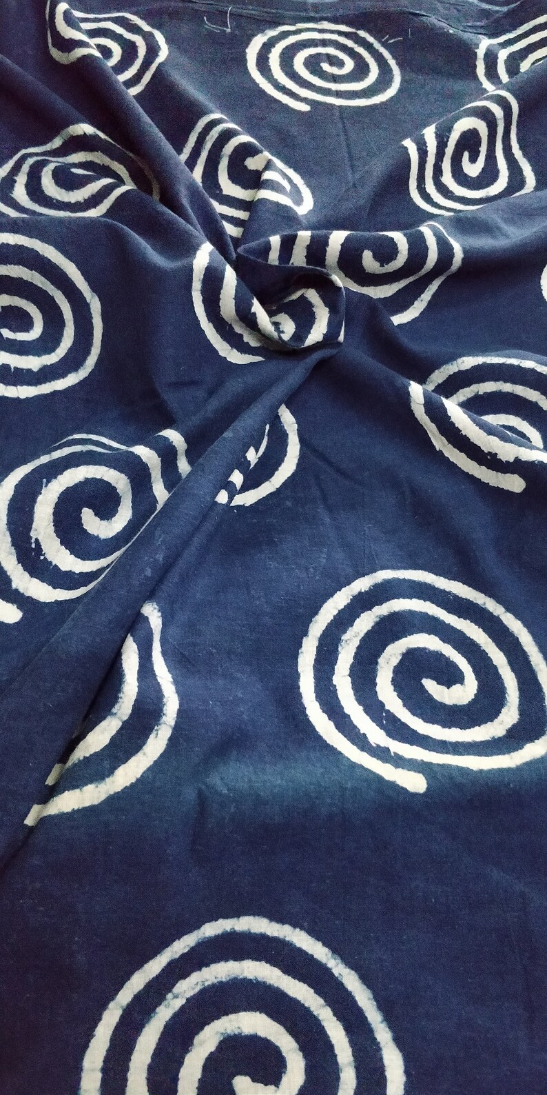 By The Yard Indigo Blue Bird Print Cotton Fabric dress,Table cloth curtains fabric Indian Hand Block Printed Natural Vegetable Dye Fabric