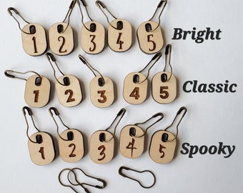 TOOL | Number Tag Markers | Laser Cut Wooden Accessory for Knitting or Crochet