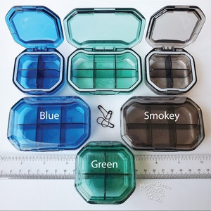 BOX | Empty Jewel-tone Acrylic Organizer Box | Storage Box for Notions Stitch Markers for Knitting Crochet Sewing Bag Tote Storage image 2