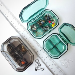 BOX | Empty Jewel-tone Acrylic Organizer Box | Storage Box for Notions Stitch Markers for Knitting Crochet Sewing Bag Tote Storage