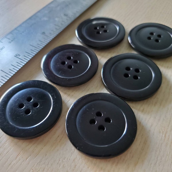 Buttons - Dark Purple Large Buttons 34mm Lot of 6 | Buttons for Masks | Resin Plastic Buttons