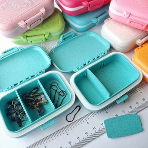 BOX | Empty Plastic Organizer Box with Hinged Lid | Storage Box for Notions Stitch Markers for Knitting Crochet Sewing Bag Tote Storage