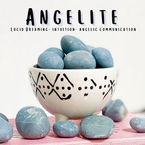 Angelite Tumble Stone: Blue Anhydrite Crystal for Spiritual Growth