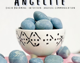 Angelite Tumble Stone: Blue Anhydrite Crystal for Spiritual Growth