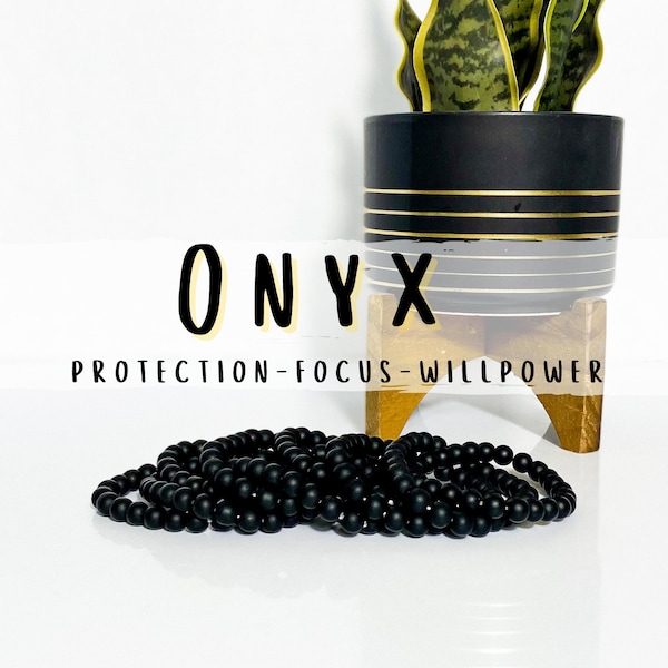 Matte Black Onyx Bracelets, 8mm Black Onyx Bracelets, LIMITED EDITION, Black Onyx, Protective Crystal, Onyx Bracelet, Mens Bracelets