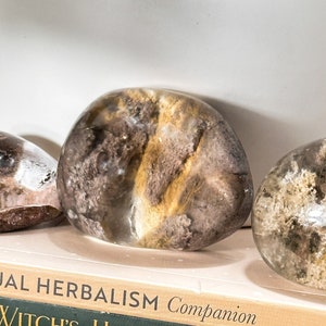 Lodolite Lense, Manifestation + Inner Growth, Garden Quartz , Polished Lodolite, Crystal Lenses,  Scenic Quartz, Inclusion Quartz