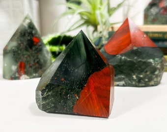 Raw African Bloodstone Point: Grounding Heliotrope Crystal