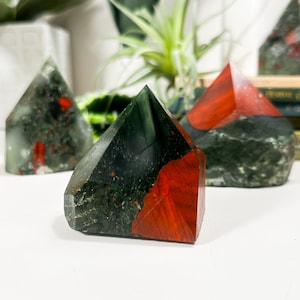 Raw African Bloodstone Points, Purification + Grounding, Raw Heliotrope PointsTop-Polish African Bloodstone, African Bloodstone, Heliotrope