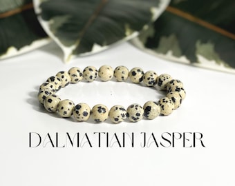 Dalmatian Jasper Bracelet: 8mm Crystal Jewelry