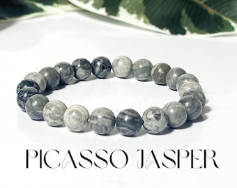 Picasso Jasper Bracelet: Grounding Stone, Calming Jewelry (8mm)