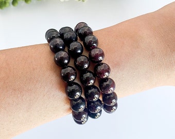 Garnet Stackable Crystal Bracelet, Genuine Garnet Bracelet, Garnet Bracelet, Crystal Bracelet, Garnet Jewelry jewelry