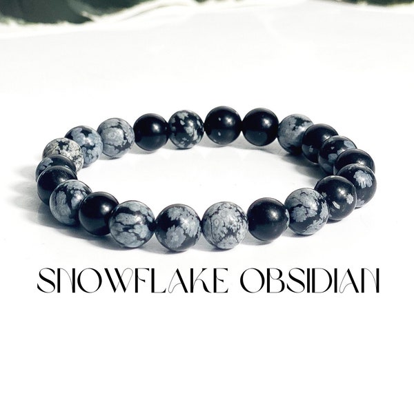 Snowflake Obsidian Bracelet, Stone of Truth & Protection, Snowflake Obsidian Bracelet, Snowflake Obsidian , Crystal Bracelet