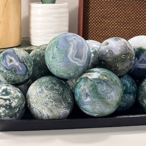 Moss Agate Sphere: Good Luck & New Beginnings, Heart Chakra