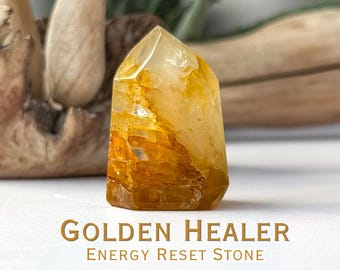 Hand Craved Mini Golden Healer Quartz Points