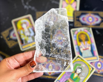 Authentic Mexican Selenite Slab: Raw Crystal Charging Plate
