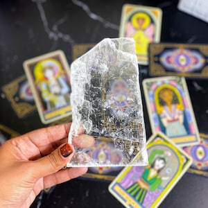 Authentic Mexican Selenite Slab – Raw Selenite Charging Plate, Natural Crystal Slab (Not Satin Spar), Real Selenite Crystal