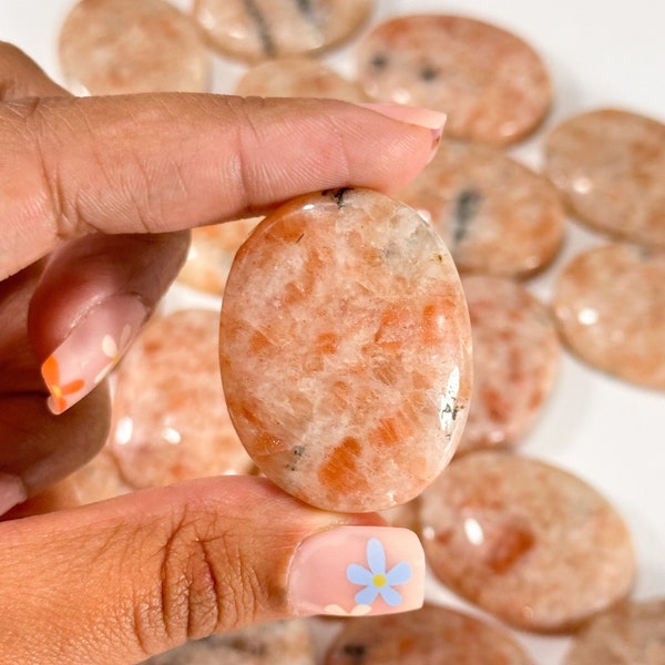 Sunstone Worry Stone, Prosperity & Good Luck, Sunstone Thumb Stone, Sunstone, Worry Stones, Sunstone Worrystone, Sunstone Fidge Stone