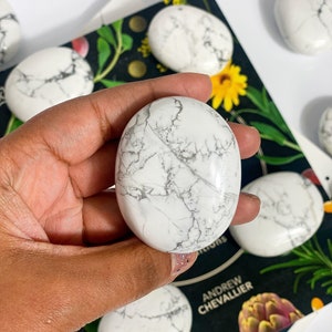 Howlite Palm Stones, Stone of Emotional Healing, Howlite, Crystal Palm Stones,