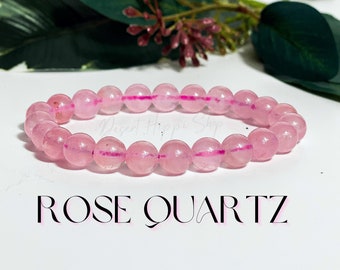 Gemmy Rose Quartz  Bracelet, Stone of Love, Rose Quartz Bracelet, Gemmy Rose Quartz, Rose Quartz Jewerly