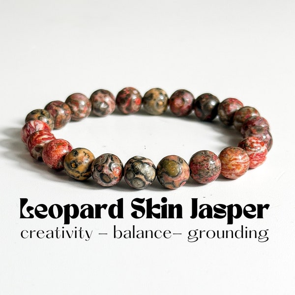 Pink Leopard Skin Jasper Bracelet, Enchance Creativity, 8mm Leopard Skin Jasper Bracelets, Leopard Skin Jasper Jewerly, Leopard Skin Jasper