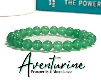 Green Aventurine Bracelet, Good Luck Crystal , 8mm Aventurine Bracelet, Green Aventurine Jewelry, Green Aventurine, Stackable Bracelets,