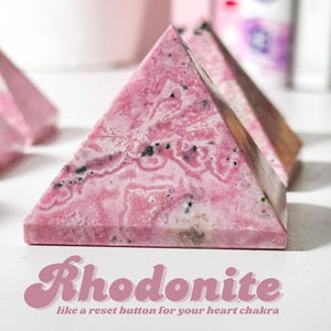 Peruvian Rhodonite Pyramid: Heart Healing Crystal, Love & Balance