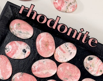 Pietre di preoccupazione di Bubblegum Rhodonite, Pietra di fiducia in se stessi, Rodonite peruviana di alto grado, Pietra del pollice di Rhodonite, Pietra di preoccupazione di Rhodonite